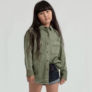 NWT | One Teaspoon Kids SoHo Shirt - Khaki 100% Cotton | Size 10-12